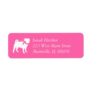 Pug Dog Baby Shower Girl Pink with Bow