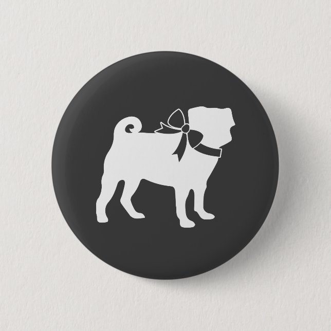 Pug Dog Baby Shower Grey Puppy Gender Neutral 6 Cm Round Badge (Front)
