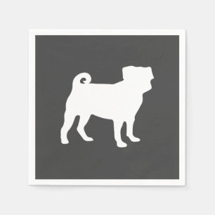 Pug Dog Baby Shower Grey Puppy Gender Neutral Napkin