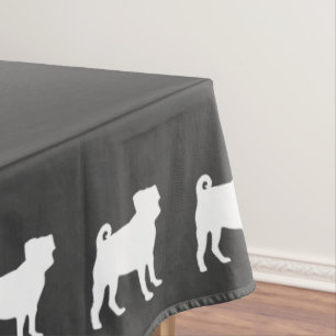 Pug Dog Baby Shower Grey Puppy Gender Neutral Tablecloth