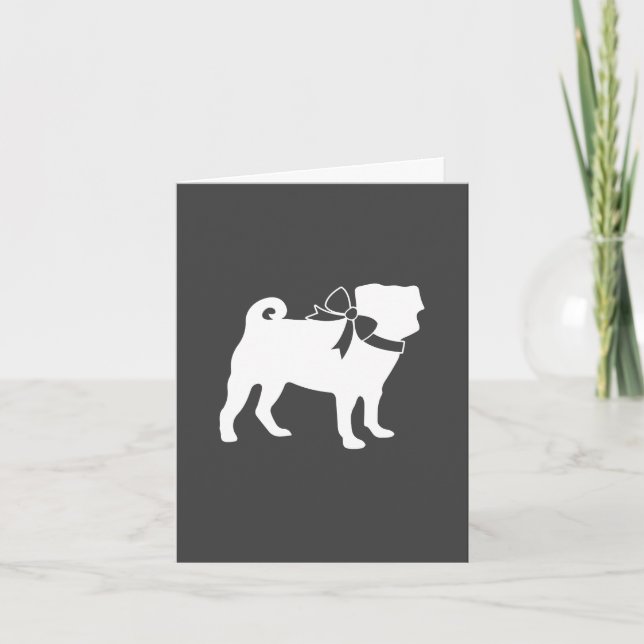 Pug Dog Baby Shower Grey Puppy Gender Neutral Thank You Card (Front)