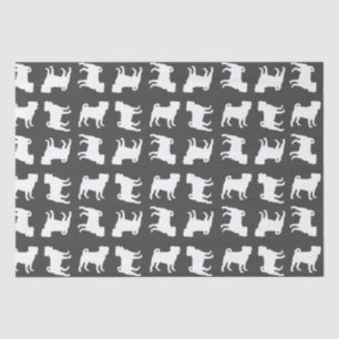 Pug Dog Baby Shower Grey Puppy Gender Neutral Tissue Paper