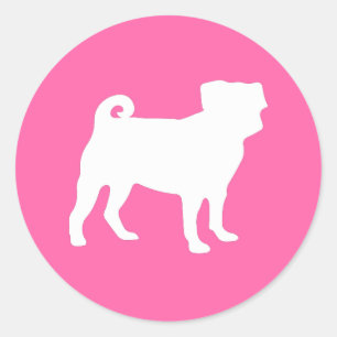 Pug Dog Baby Shower Pink Puppy Girl Classic Round Sticker