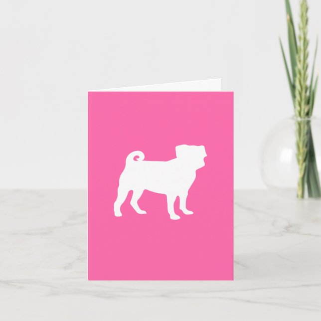 Pug Dog Baby Shower Pink Puppy Girl Thank You Card (Front)