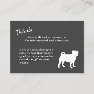 Pug Dog Baby Shower Theme Puppy Gender Neutral Enclosure Card
