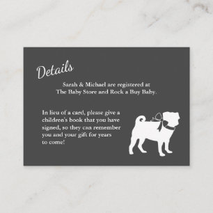 Pug Dog Baby Shower Theme Puppy Gender Neutral Enclosure Card