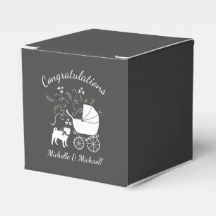 Pug Dog Baby Shower Theme Puppy Gender Neutral Favour Box
