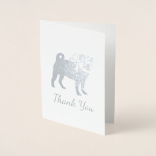 Pug Dog Baby Shower Theme Puppy Gender Neutral Foil Card