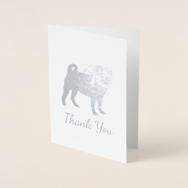 Pug Dog Baby Shower Theme Puppy Gender Neutral Foil Card (Front)