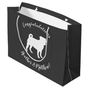 Pug Dog Baby Shower Theme Puppy Gender Neutral Large Gift Bag
