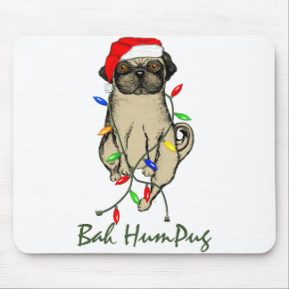 Pug Dog Bah Humpug Funny Christmas Mouse Mat