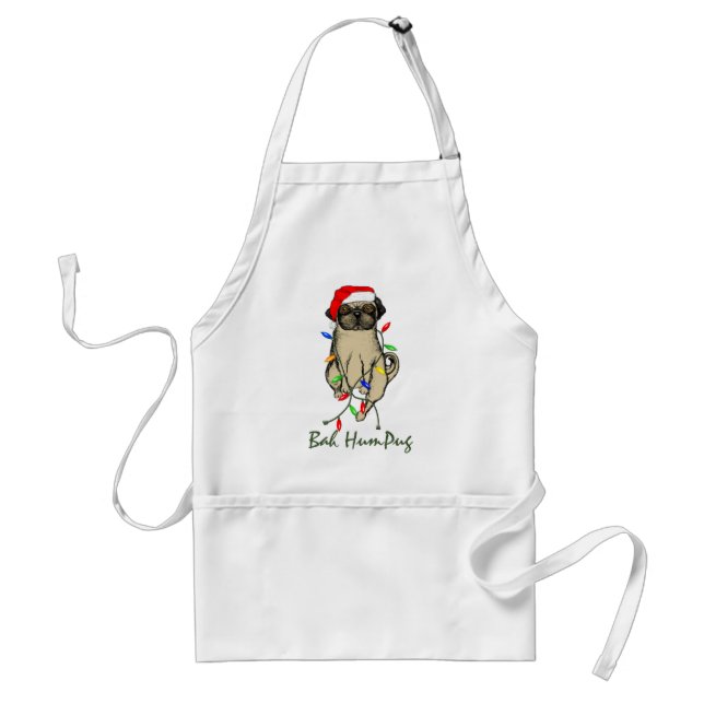 Pug Dog Bah Humpug Funny Christmas Standard Apron (Front)