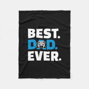 Pug Dog Best Dad Ever Fleece Blanket