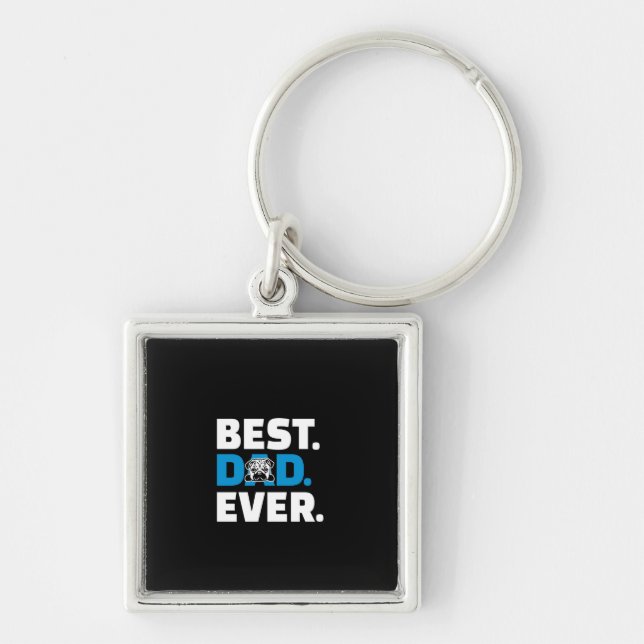 Pug Dog Best Dad Ever Key Ring (Front)