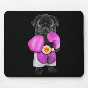 Pug Dog Boxing Funny Fitness Gym Workout Mouse Mat