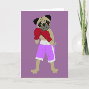 Pug Dog Boxing Gloves Boxer Card