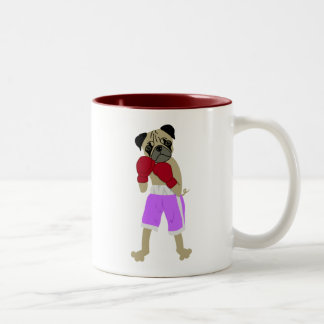 Pug Dog Boxing Gloves Boxer Two-Tone Coffee Mug