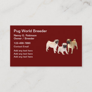 Pug Dog Breed Breeder Business Cards