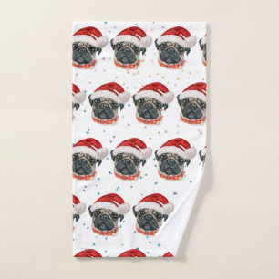 Pug Dog Breed Christmas Stars Hand Towel
