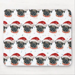 Pug Dog Breed Christmas Stars Mouse Mat