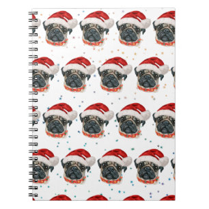 Pug Dog Breed Christmas Stars Notebook