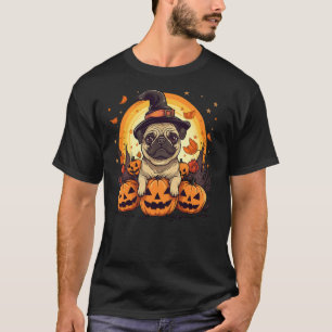 Pug Dog Breed Pet Halloween Pumpkins T-Shirt