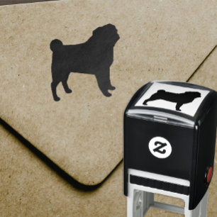 Pug Dog Breed Silhouette Self-inking Stamp