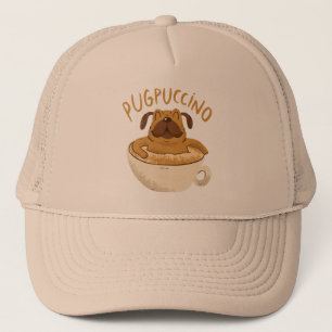 Pug Dog Caffeine Lover Design Trucker Hat