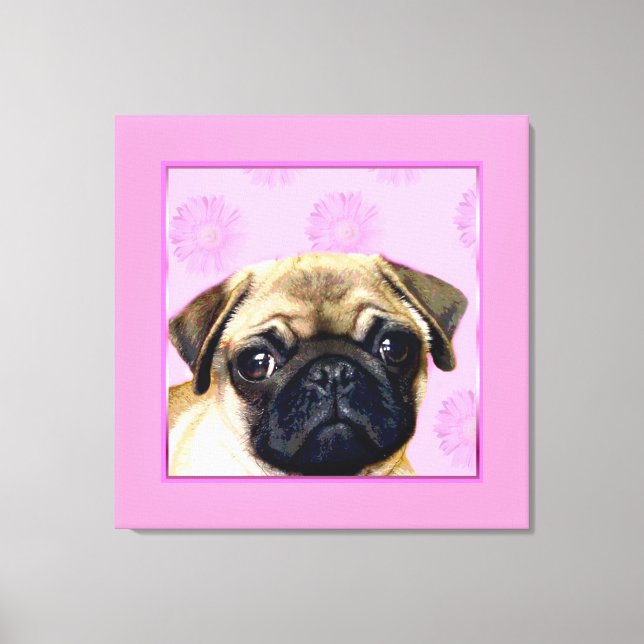 Pug dog canvas print (Front)