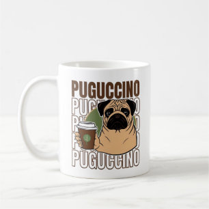 Pug dog cappuccino coffee mug