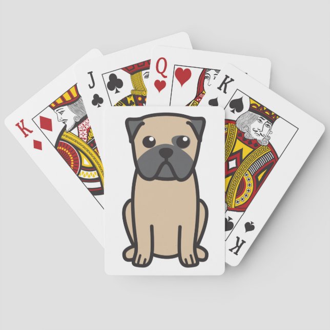 Pug Dog Cartoon Playing Cards (Back)