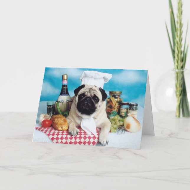 Pug Dog Chef Card (Front)