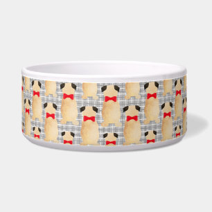 Pug Dog Christmas Ceramic Bowl