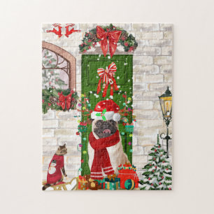 Pug Dog Christmas Jigsaw Puzzle