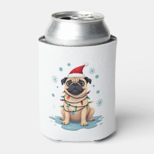 Pug Dog Christmas Men Women (1) Can Cooler
