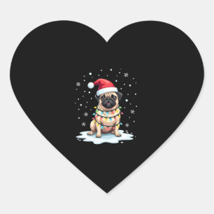 Pug Dog Christmas Men Women (1) Heart Sticker