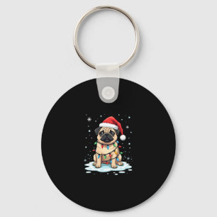 Pug Dog Christmas Men Women (2) Key Ring