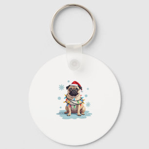 Pug Dog Christmas Men Women (2) Key Ring