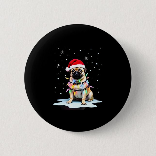 Pug Dog Christmas Men Women (3) 6 Cm Round Badge (Front)