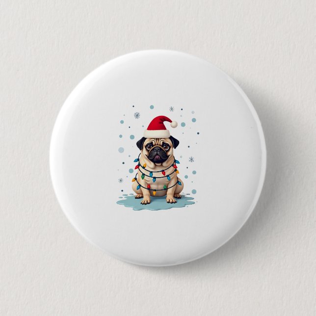 Pug Dog Christmas Men Women (3) 6 Cm Round Badge (Front)