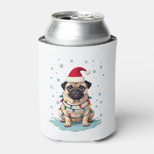 Pug Dog Christmas Men Women (3) Can Cooler