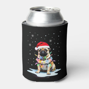 Pug Dog Christmas Men Women (3) Can Cooler