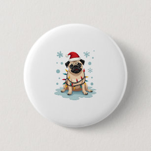 Pug Dog Christmas Men Women 6 Cm Round Badge