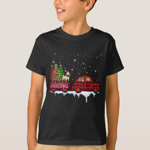 Pug Dog Christmas Red Plaid Leopard Truck Santa Xm T-Shirt