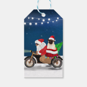 Pug Dog Christmas Santa Claus  Gift Tags