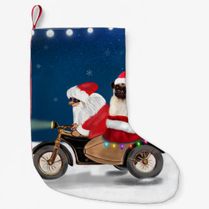 Pug Dog Christmas Santa Claus  Small Christmas Stocking
