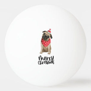 Pug Dog Christmas themed  Ping Pong Ball