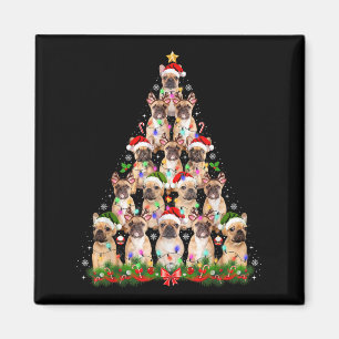 Pug Dog Christmas Tree Lights Funny Xmas Men Women Magnet