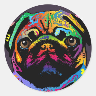 Pug Dog Classic Round Sticker