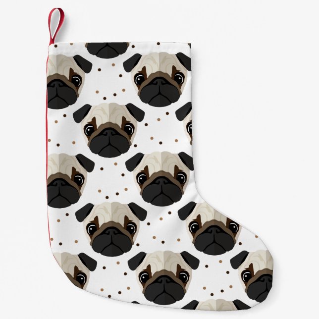 Pug Dog, Custom Christmas Stocking (Front)